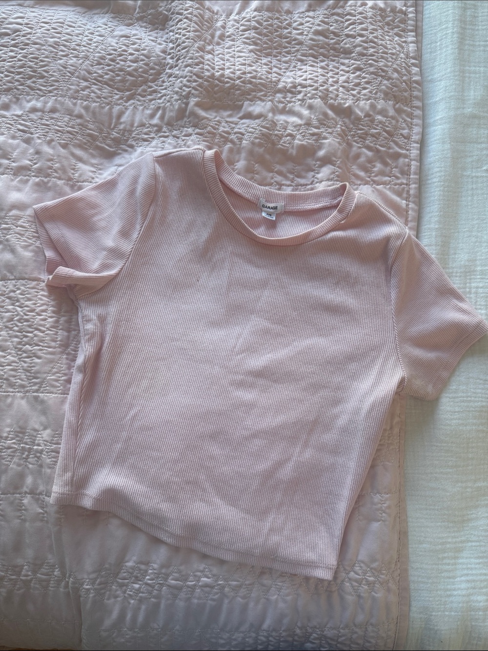 Garage Girls Light Pink Ribbed Tee